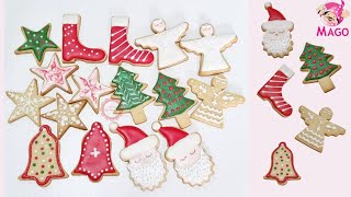 Aprenda 6 tipos de BISCOITOS DECORADOS PARA O NATAL passo a passo (Aula mago)