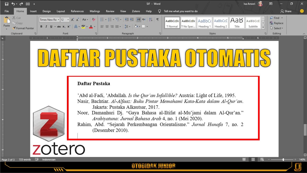 Membuat Footnote & Daftar Pustaka Otomatis Dengan Zotero - YouTube