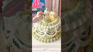 🍰 3d 동물크림을 곁들인! 주문제작케이크 제작과정 Butter Cream Animal Cake Making Tutorial  #cakedesign #baking #레터링케이크