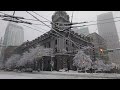 🇨🇦 【4k】❄️❄️❄️ heavy snowfall in canada downtown vancouver bc canada.