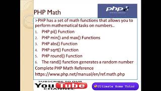 Lect-11 PHP Math Function