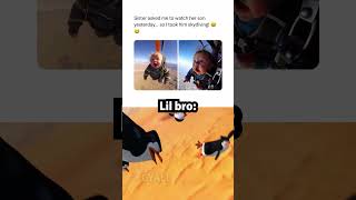 Lil bro was flying 🔥