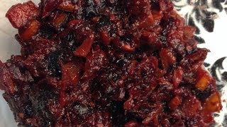 Fresh Persimmon, Cranberry, and Pomegranate Chutney