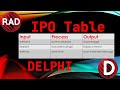 Delphi IPO Table For A Tournament Planner | Dev Vlog S1 E3
