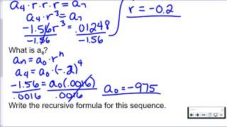 Recursive & Explicit Formula Given 2 Terms - Geometric Sequence