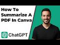 How To Summarize A PDF In Canva With ChatGPT (Easy Guide)