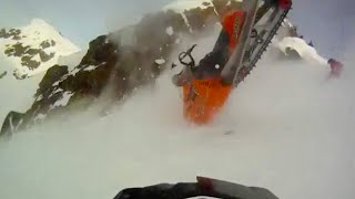 TERRIFYING SNOWMOBILE ACCIDENT ON GOPRO