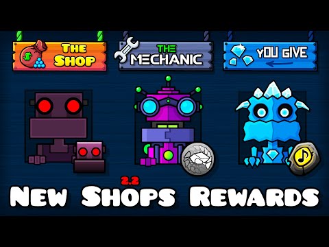 Recompensas de todas las nuevas tiendas | Geometry dash 2.2