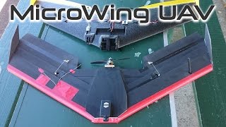 Microwing UAV - foam board drone - HKPilot APM 2.5 - Autonomous KFM7 flying wing