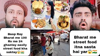 Living on Rs 100 for 24 HOURS Challenge | Cheap Street Food In India | Pakistani Reaction