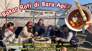 BAKAR ROTI DI BARA API MAKAN PAKAI BEEF GOULASH, CARA SEDERHANA UNTUK “SURVIVE” di ALAM‼️