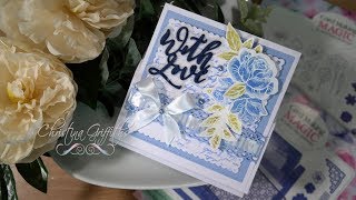 Blue & White Easel Card  6x6 Collection