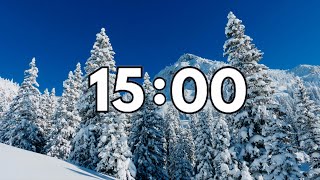 15 Minute Winter Countdown Timer With Relaxing Music ❄️🎶