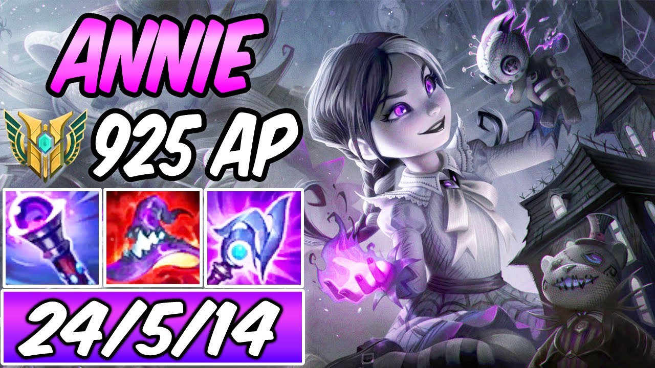 S+ 925 AP FULL ONE-SHOT ANNIE MID | Build & Runes | FRIGHT NIGHT ANNIE ...