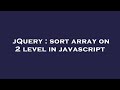 jQuery : sort array on 2 level in javascript