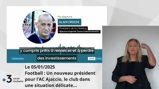 05.01.2025 Football : l'AC Ajaccio dans une situation financière et sportive délicate...