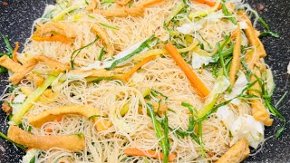Bún Gạo Xào Chay Cách Mới Này Không CẦN LUỘC BÚN Cộng Bún Tơi Ngấm Vị Từng Cộng Bún Cộng Rau Mềm Dai