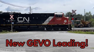 Labor Day Railfanning! NEW GEVO! CN 3292 Leads Monster Z120 at Sunnylea Rd, Wellington, NS.