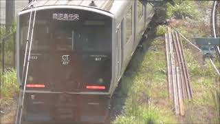 JR九州 817系V523国分駅～鹿児島中央駅（6949M）\u0026　817系V1510鹿児島中央駅～都城駅6946M 　鹿児島駅自由通路　撮影日2027 8 5