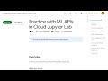 Practice with ML APIs in Cloud Jupyter Lab