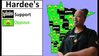 Hardee's locations by Minnesota county! Support or oppose?