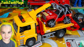 Tow Truck & Jeep Toys for KIDS! | Construction Vehicle Surprise Unboxing | JackJackPlays