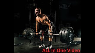 A man Looking At Herself Working Out At The Wall Mirror In A Gym ALL In One Video