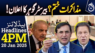 End of negotiations? Barrister Gohar's announcement! - 4PM Headlines - Aaj News