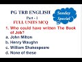 PG TRB ENGLISH 1 to 10 Units Important MCQ Part 1Sunday Special