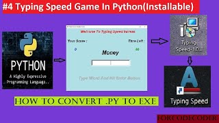 .py to exe |Typing Speed Game using Python in Hindi #4 | Python mini projects #13 |for code coder