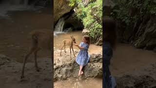 cute princess playing with deer ❣️❣️