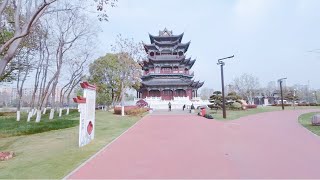 4K Walk | 漫步雨后紫阳湖公园 | Walk after the rain ziyang lake park | china street walk