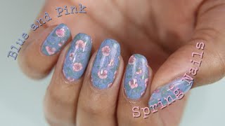 OSWS: Light Blue and Pink Spring Nails