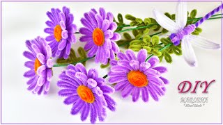 DIY FLOWERS. Chenille Wire Daisies (Pipe Cleaners)