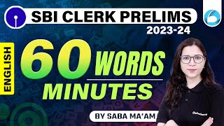 SBI Clerk 2023 | SBI Clerk English 2023 | 60 Vocabulary Words for SBI Clerk 2023 | By Saba Ma'am