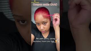 No Part Ponytail?! ❤️ Invisible Slick Back On Natural Hair | Red Ponytail Tutorial Ft.#ulahair