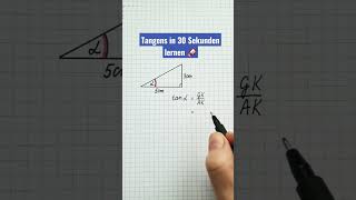 TANGENS IN 30 SEKUNDEN LERNEN - Winkel Alpha berechnen #tangens #mathe #matheshorts #mathematikfee