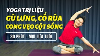 Yoga chữa Lưng gù, Cổ rùa, Cong vẹo cột sống (30 phút, Mọi lứa tuổi) | Kim Ba Yoga