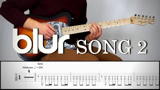 BLUR - SONG 2 | Guitar Cover Tutorial (FREE TAB)