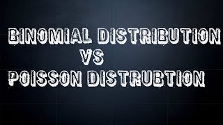8) Types of distributions | Binomial vs Poisson distribution