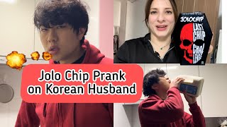 Deadly chip Prank on Korean husband🥵 i regret doing #jolochipprank #prankonhusband