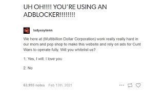 uh oh you're using an adblocker