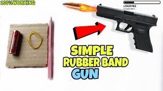 How To Make  Rubber Band Gun 🔫With Cardboard || Simple Mini Gun At Home