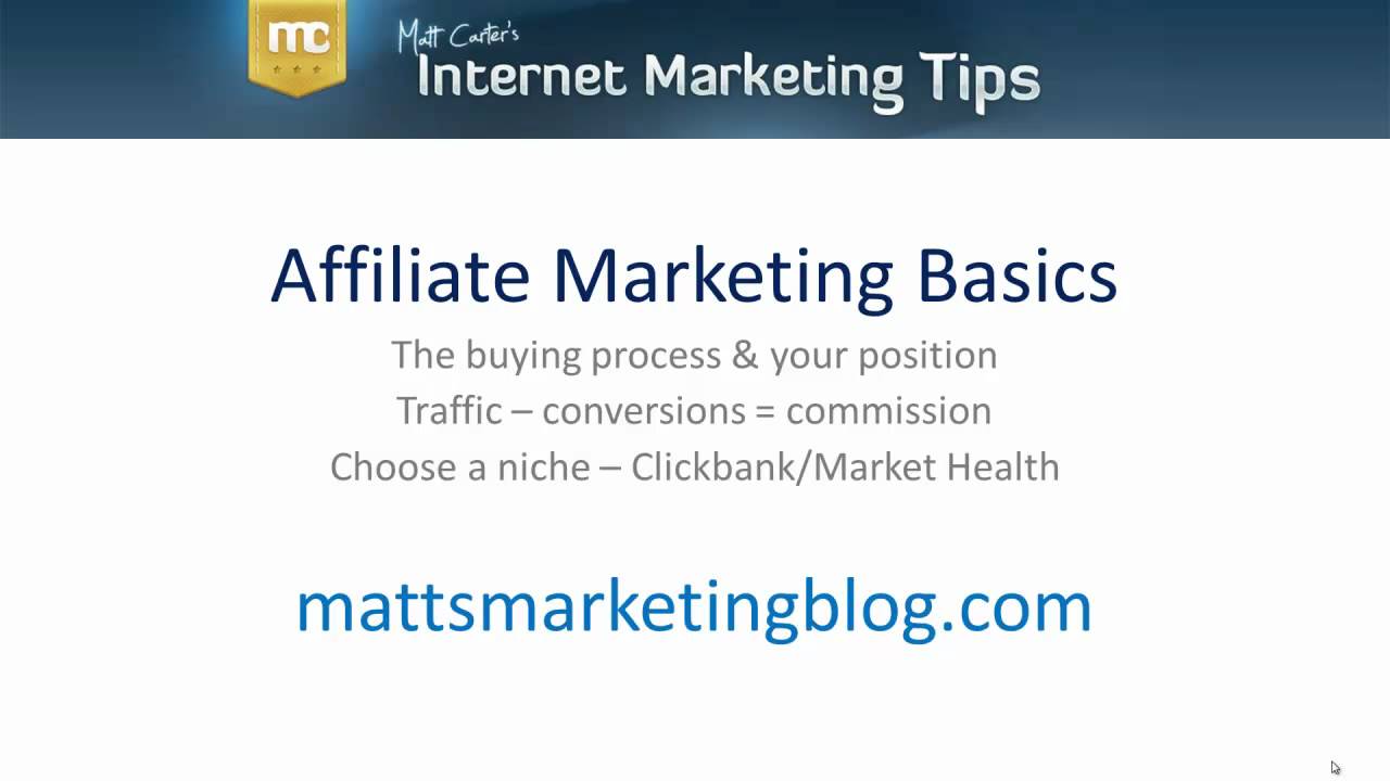 Affiliate Marketing Basics For Beginners - YouTube