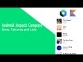 Android Jetpack Compose Tutorial  - Rows, Columns and Lists