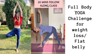 YOGA for weight loss & flat belly | Full Body Workout Challenge