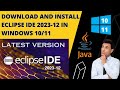 How to Download and Install Latest Eclipse IDE 2023 -12 on Windows 10 /11 with JAVA | UPDATED 2024