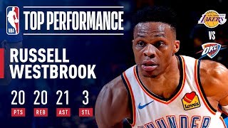 Russell Westbrook Becomes 2nd-EVER To Post 20p/20a/20r In A Game! | April 2, 201