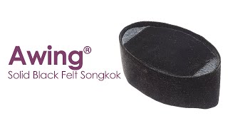 Awing® Solid Black Velveteen Peci Songkok Hats Kufi