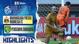 Highlights - Bhayangkara Presisi Indonesia FC VS Persebaya Surabaya | BRI Liga 1 2023/24